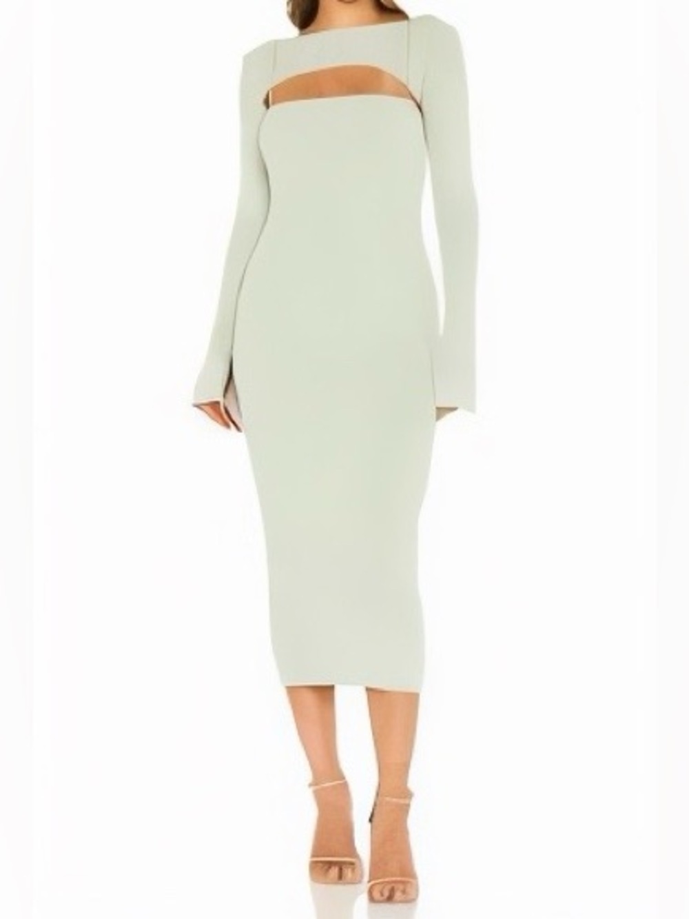 Bubish X REVOLVE Sage Cutout Bodycon Midi Dress and shrug Sz Large NWOT